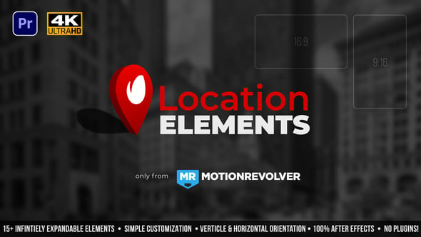Map Pin Location Elements | MOGRT for Premiere pro（487632）-技能树